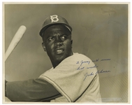 Jackie Robinson Signed 14'' x 11'' Photo -- With PSA/DNA COA